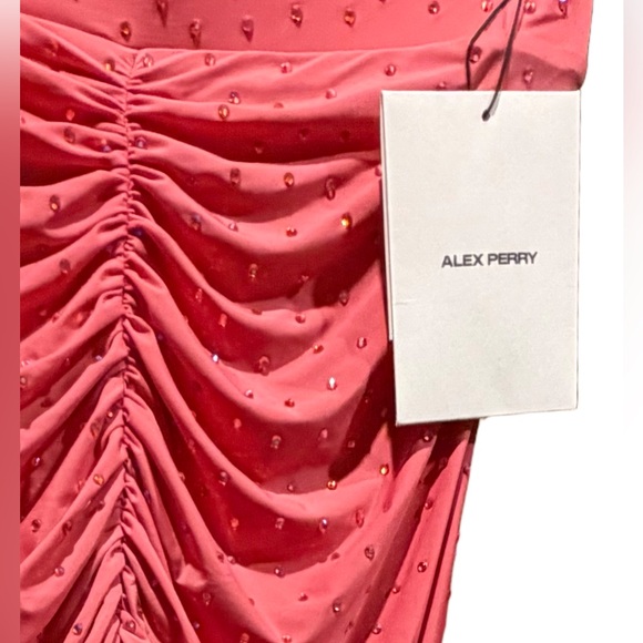 Alex Perry-rose, rauched, crystal jeweled jersey maxi skirt (only) -Size 8 USA - Picture 7 of 13